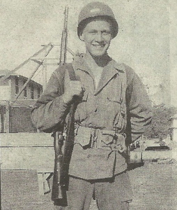 Russell DeMar at Camp Wolters, Texas in 1944 during basic training