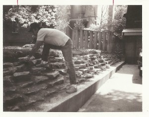 Long before he retired, Jay Hanson built stone walls by his driveway.